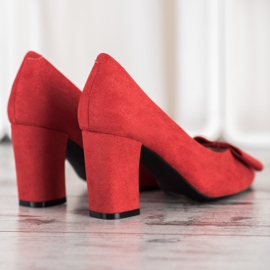 W. Potocki Glitterová čerpadla s mašlí červené 1