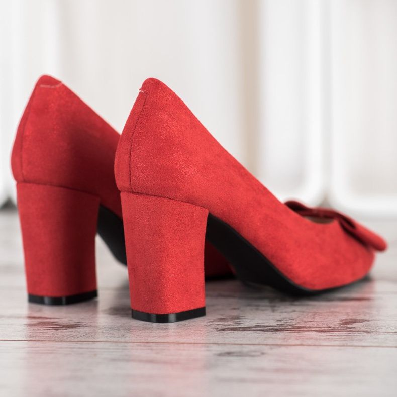 W. Potocki Glitterová čerpadla s mašlí červené 1