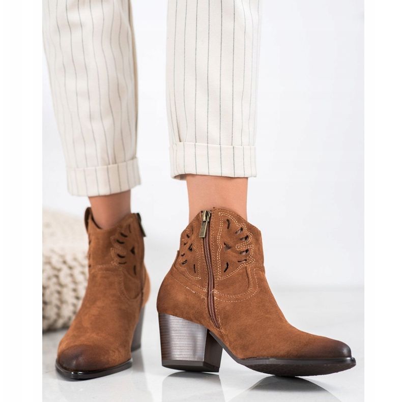 Prolamované kovbojské boty VINCEZA hnědý 2