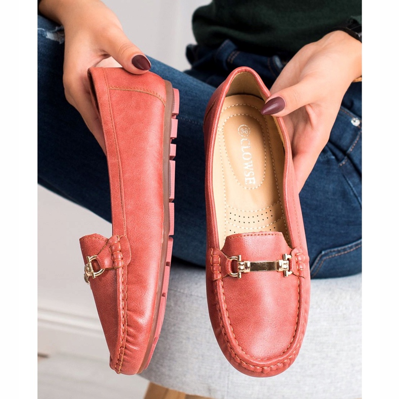 Clowse Červené Mokasíny S Ornamentem 1