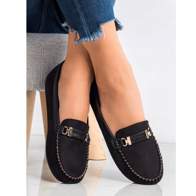 Fama Semišové mokasíny černá 1