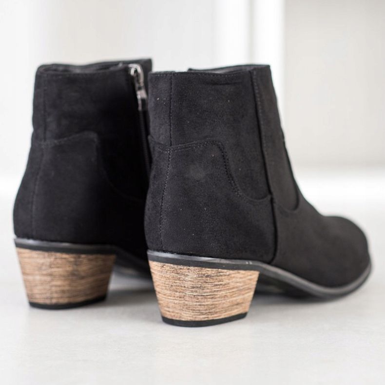 Best Shoes Boty Na Nízkém Postu černý 2