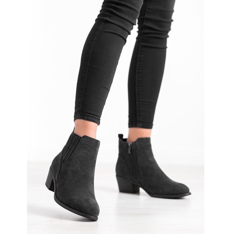 Camo Teplé semišové kozačky černý 2