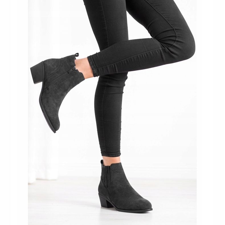 Camo Teplé semišové kozačky černý 1