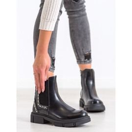 Yes Mile Černé boty s kubickým zirkonem černá 2 Yes Mile Černé boty s kubickým zirkonem černá 2