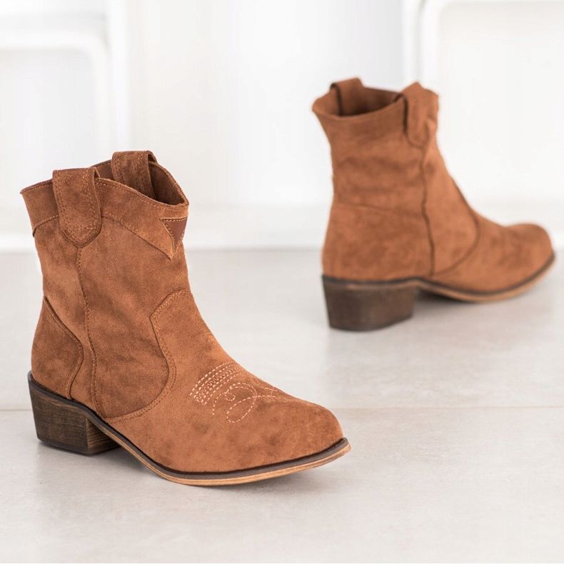 Queentina Pohodlí kovbojských bot s izolací hnědý 2