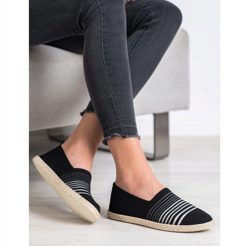 MCKEYLOR Slipony Espadrilles černá 1