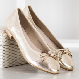 Goodin Elegantní baletka s mašlí zlatý 2