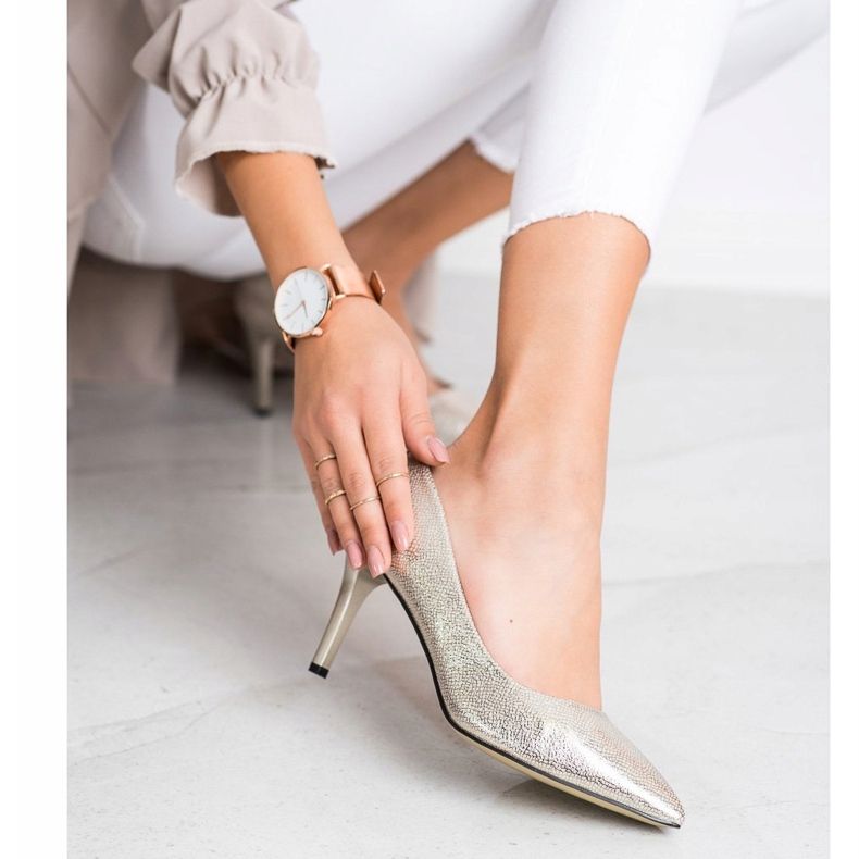 Goodin Stylové vysoké podpatky béžový zlatý 1 Goodin Stylové vysoké podpatky béžový zlatý 1