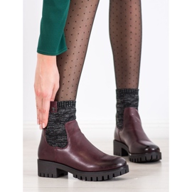 M.Daszyński Nazouvací boty na platformě červené 1