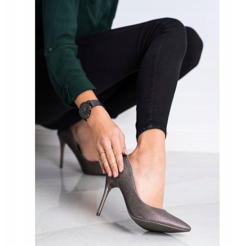 Goodin Módní lodičky na špendlíku šedá 1