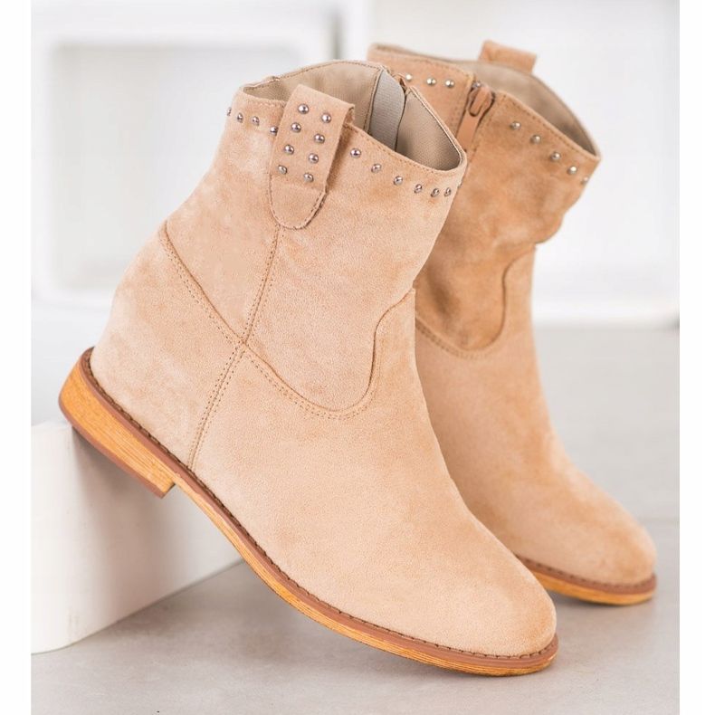 Super Mode Teplé kovbojky béžový 1