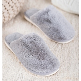 Bona Kožešinové pantofle šedá 1