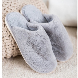 Bona Kožešinové pantofle šedá 2