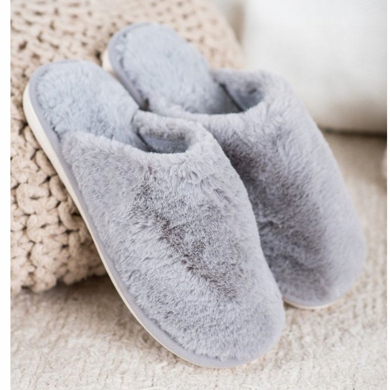 Bona Kožešinové pantofle šedá 2