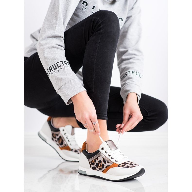 Kylie Módní tenisky béžový bílý hnědý oranžový zlatý 1