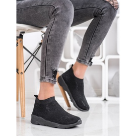 Goodin Černé slipony s krystaly černá 2