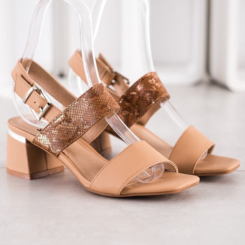 Kylie Módní sandály na baru hnědý 2