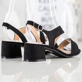 Kylie Černé Sandály Na Nízkém Baru černá 1