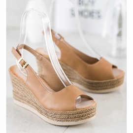 Sabatina Lehké klínové sandály hnědý 1