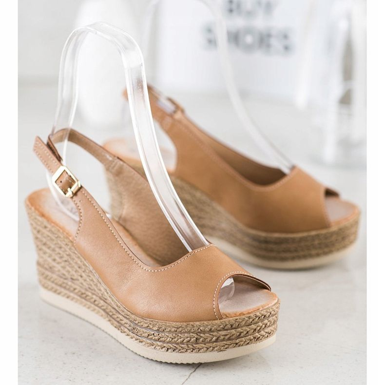 Sabatina Lehké klínové sandály hnědý 1