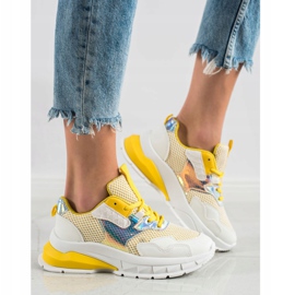 SHELOVET Módní tenisky bílý vícebarevný žlutá 2 SHELOVET Módní tenisky bílý vícebarevný žlutá 2