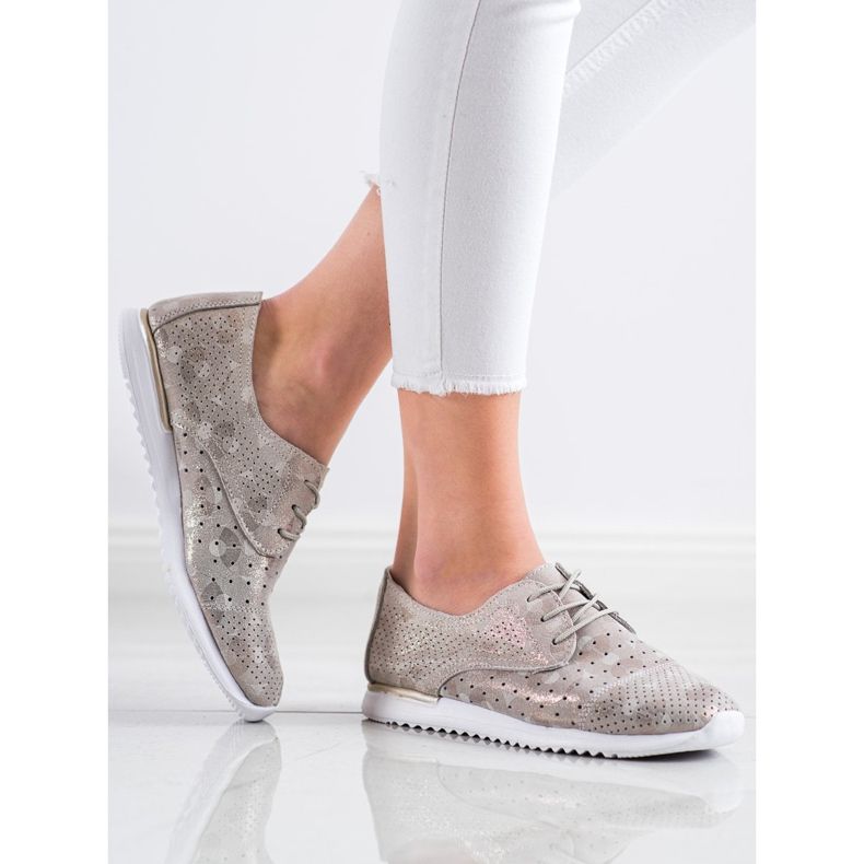 Kylie Prolamované kožené boty hnědý vícebarevný 2 Kylie Prolamované kožené boty hnědý vícebarevný 2