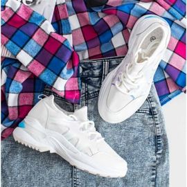 SHELOVET Jarní tenisky s efektem holo bílý 1