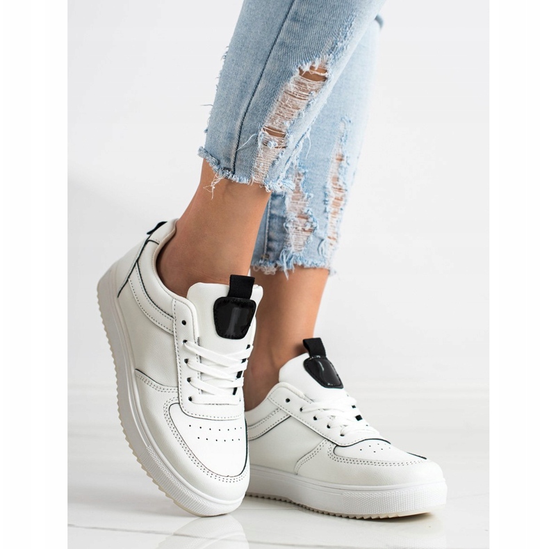 SHELOVET Sportovní obuv z eko kůže bílý 1