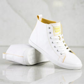Ideal Shoes Vysoce módní sportovní obuv tenisky bílý 1