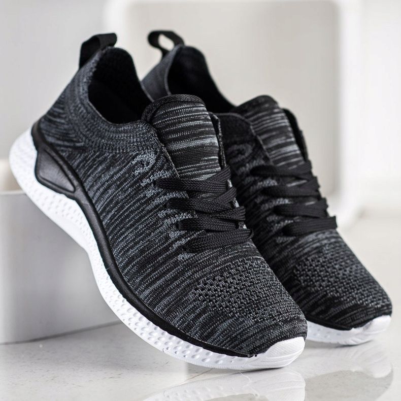 SHELOVET Šněrovací sportovní obuv černá 2