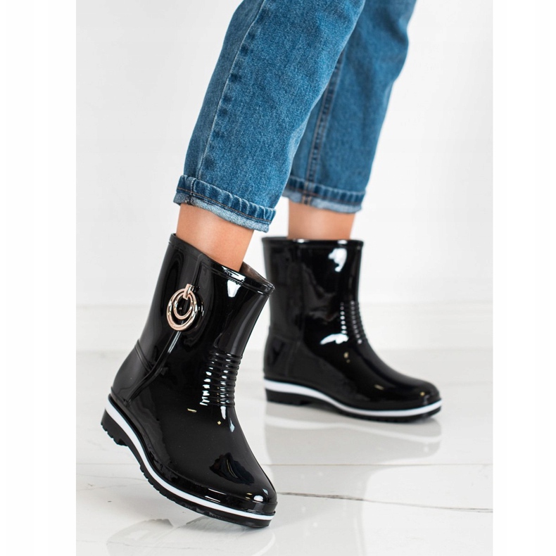 Bona Galoše se zlatým ornamentem černá 1