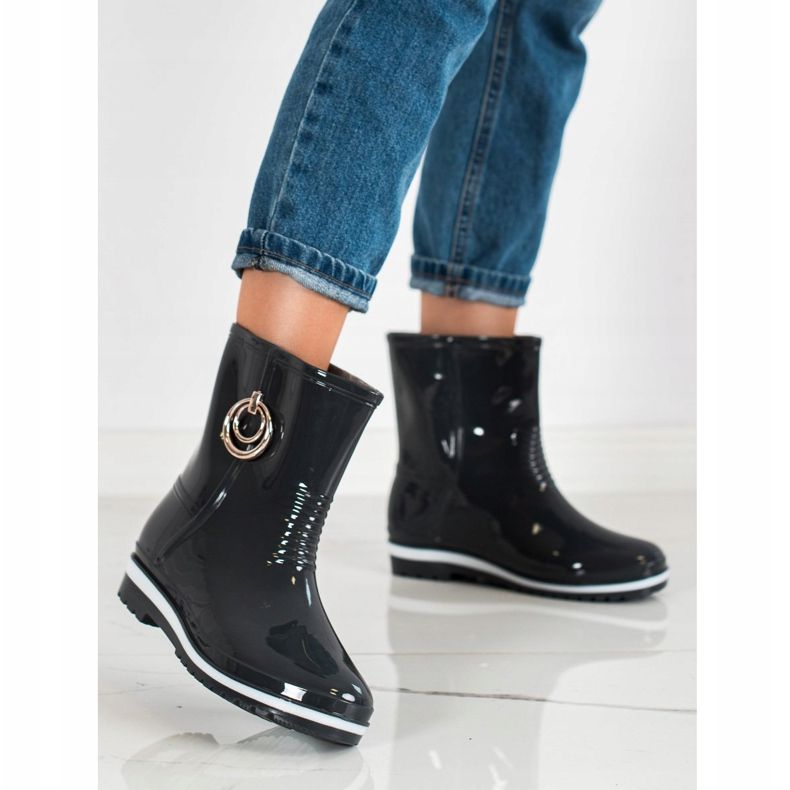 Bona Galoše se zlatým ornamentem černá 1