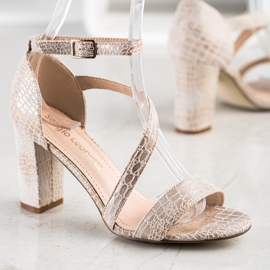 Sandály Sergio Leone s hadím potiskem zlatý 2