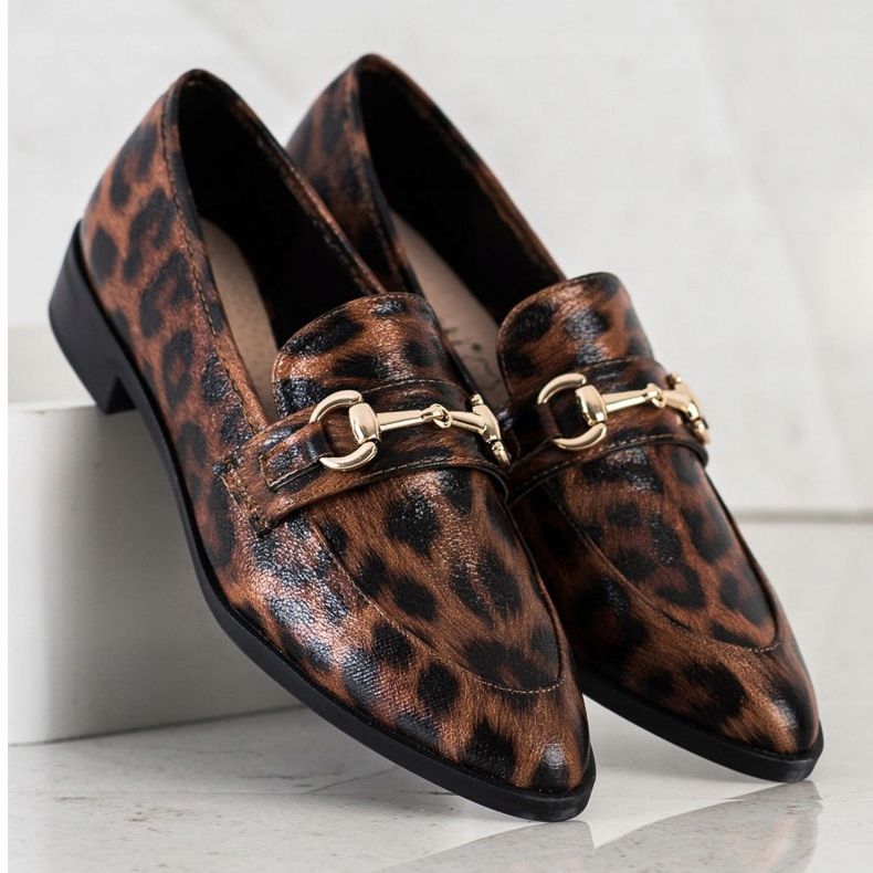 S. BARSKI Elegantní mokasíny ve špici hnědý 1