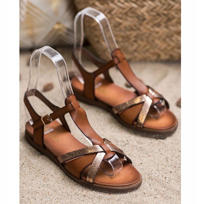 Hnědé sandály Sergio Leone hnědý 1