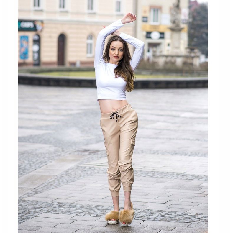 Seastar Módní pantofle na dekorativní platformě hnědý 1