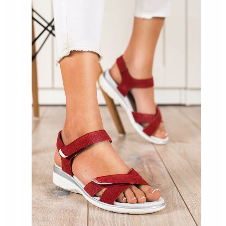 Sandály na suchý zip VINCEZA červené 2