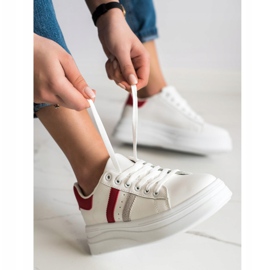 SHELOVET Tenisky se semišovými vložkami bílý 2