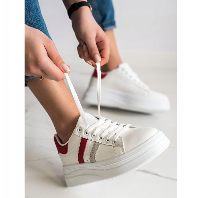 SHELOVET Tenisky se semišovými vložkami bílý 2