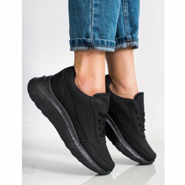 SHELOVET Klasické ekologické kožené tenisky černá 1
