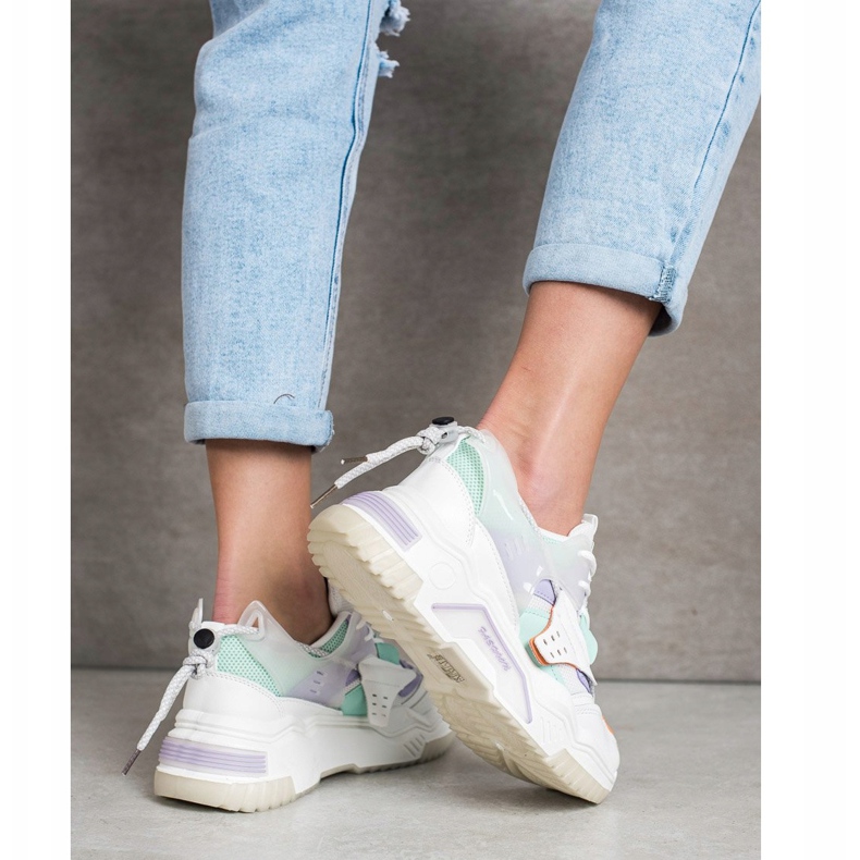 SHELOVET Barevné módní tenisky bílý vícebarevný 2