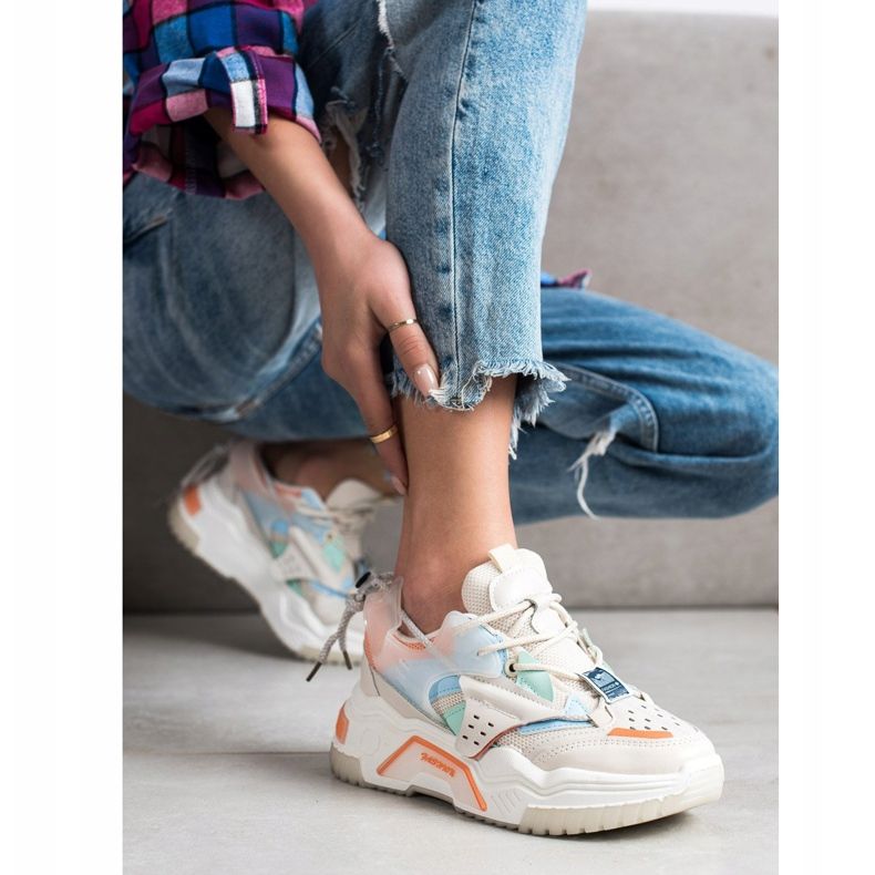 SHELOVET Barevné módní tenisky béžový vícebarevný 1