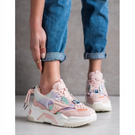 SHELOVET Barevné módní tenisky růžový vícebarevný 1