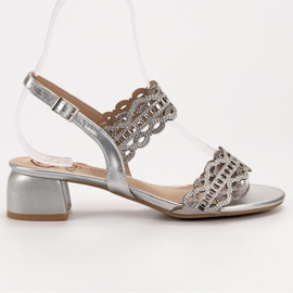 Kylie Stylové sandály na vysokém podpatku šedá 2