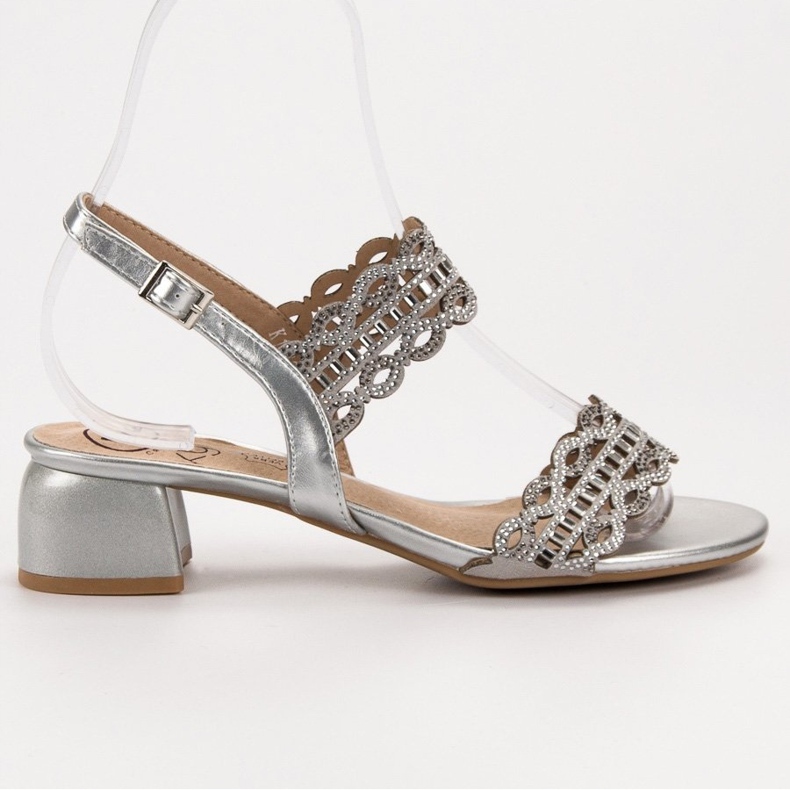 Kylie Stylové sandály na vysokém podpatku šedá 2