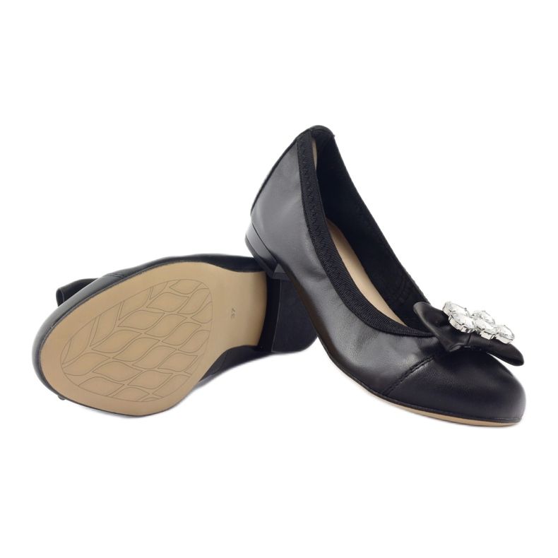 Dámské baleríny s lukem a krystaly 1402 Black Gamis černá 3