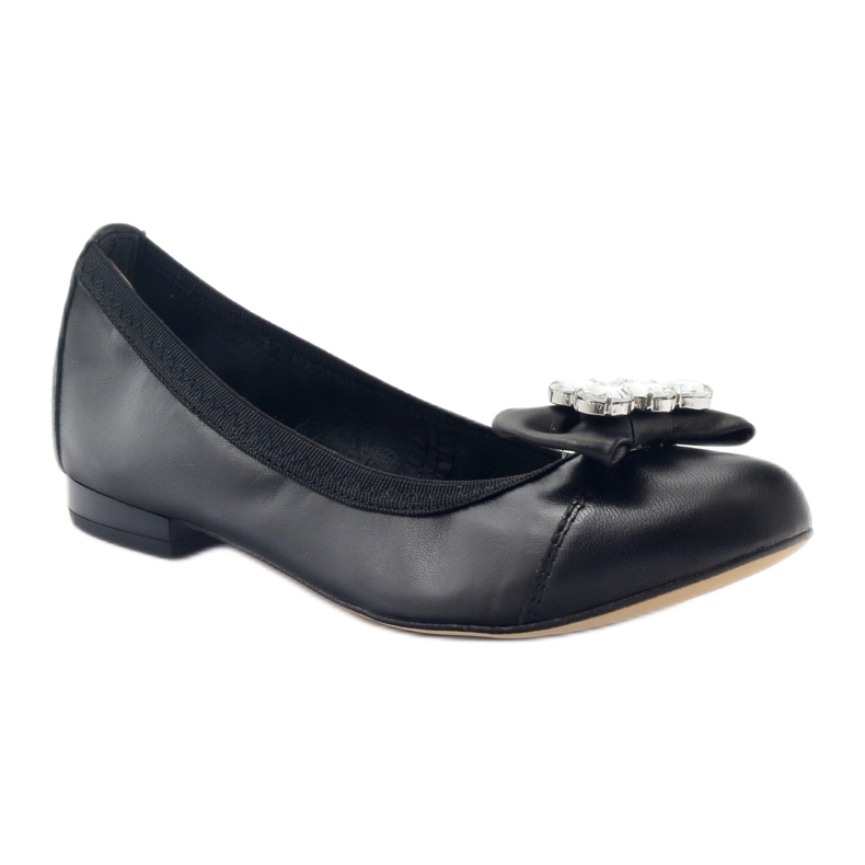 Dámské baleríny s lukem a krystaly 1402 Black Gamis černá 1