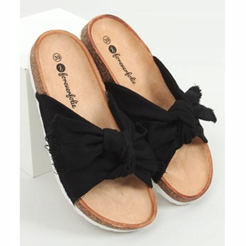 Černé bavlněné korkové pantofle WS11 černá 1 Černé bavlněné korkové pantofle WS11 černá 1