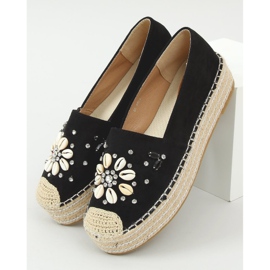 Černé espadrilky s mušlemi 2798 Black černý 1